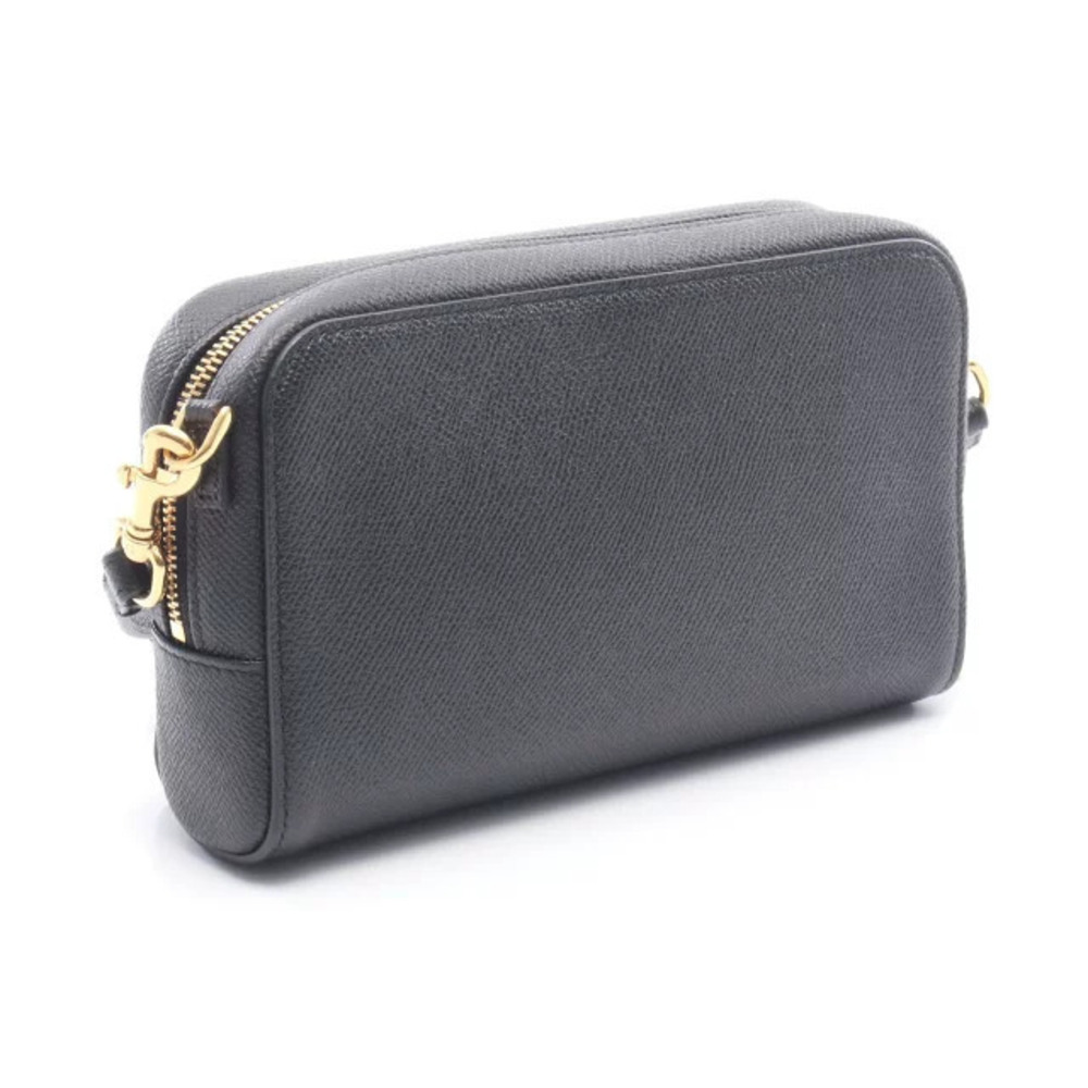 Dior Black Leather Christian Bag Shoulder Pouch Caro Clutch  Double Black